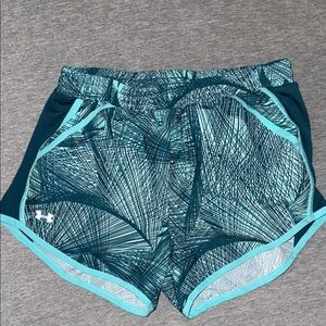 Under Armour Women's Blue Patterned Athletic Shorts